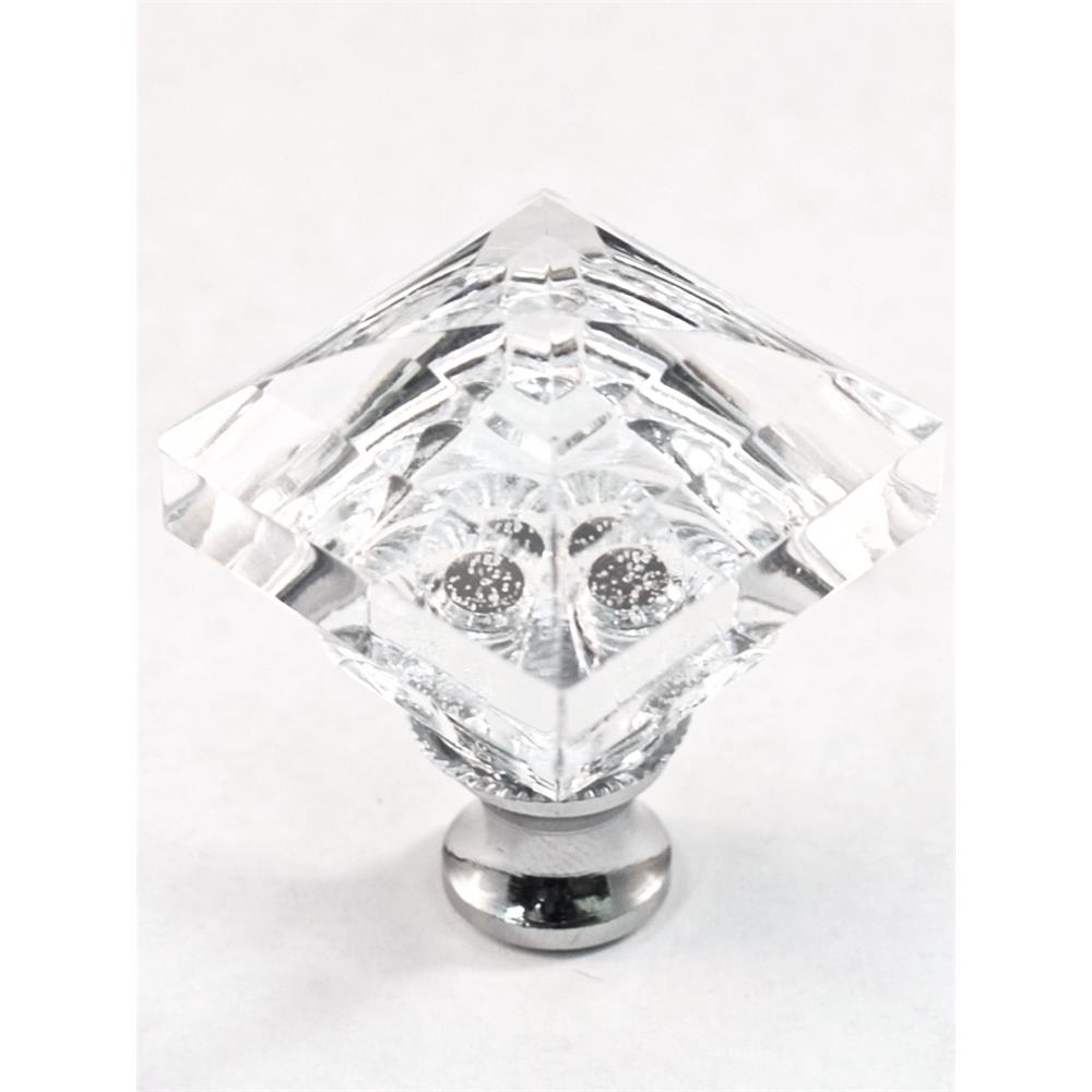 Cal Crystal M995 Crystal Excel SQUARE KNOB in Polished Chrome